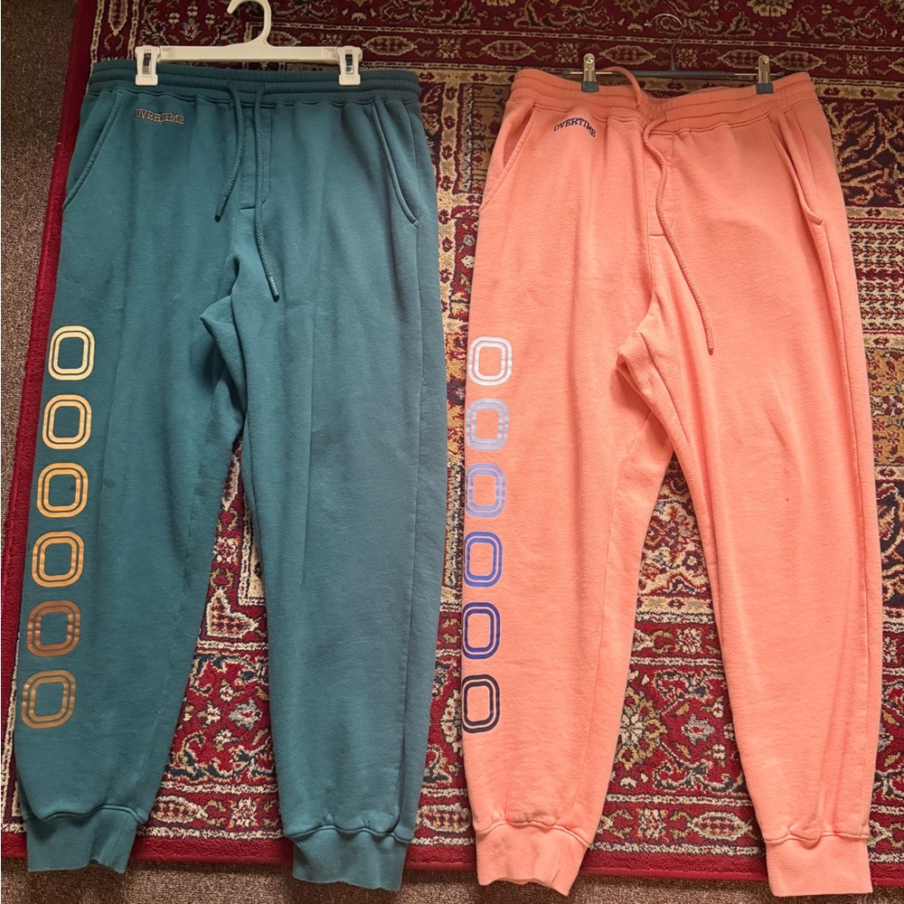Overtime Joggers Bundle – Teal & Peach | Great Condition